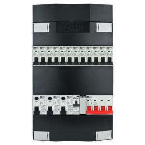 Groepenkast 3f + 12 groepen + zonnepanelengroep