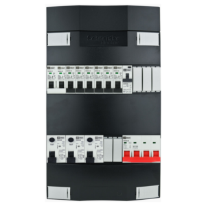 Groepenkast 3f + 6 groepen + fornuisgroep + zonnepanelengroep