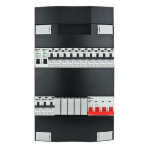 Groepenkast 3f + 12 groepen + fornuis + zonnepanelengroep