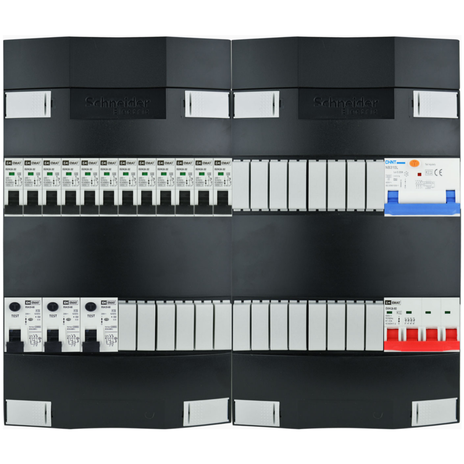 Groepenkast 3f + 12 groepen + fornuis krachtgroep (breed)