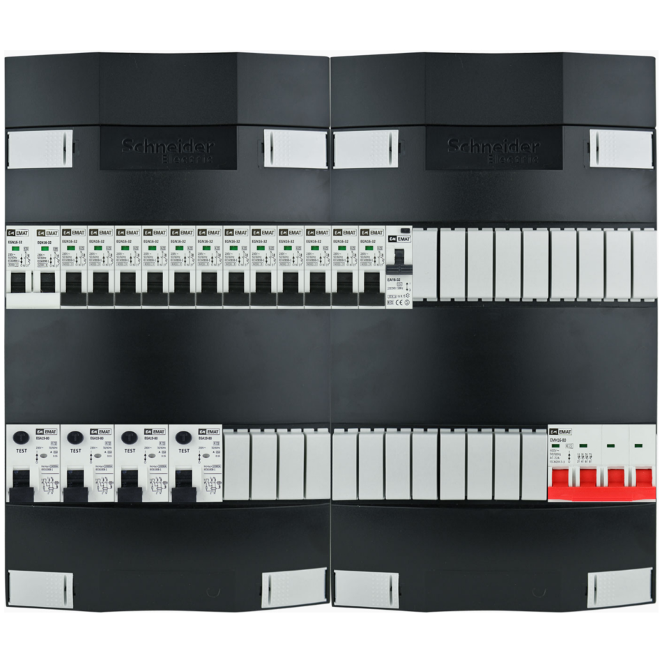 Groepenkast 3f + 12 groepen + fornuis + zonnepanelengroep (breed)