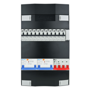 Groepenkast 3f + 10 groepen + fornuis krachtgroep + zonnepanelengroep + autolader