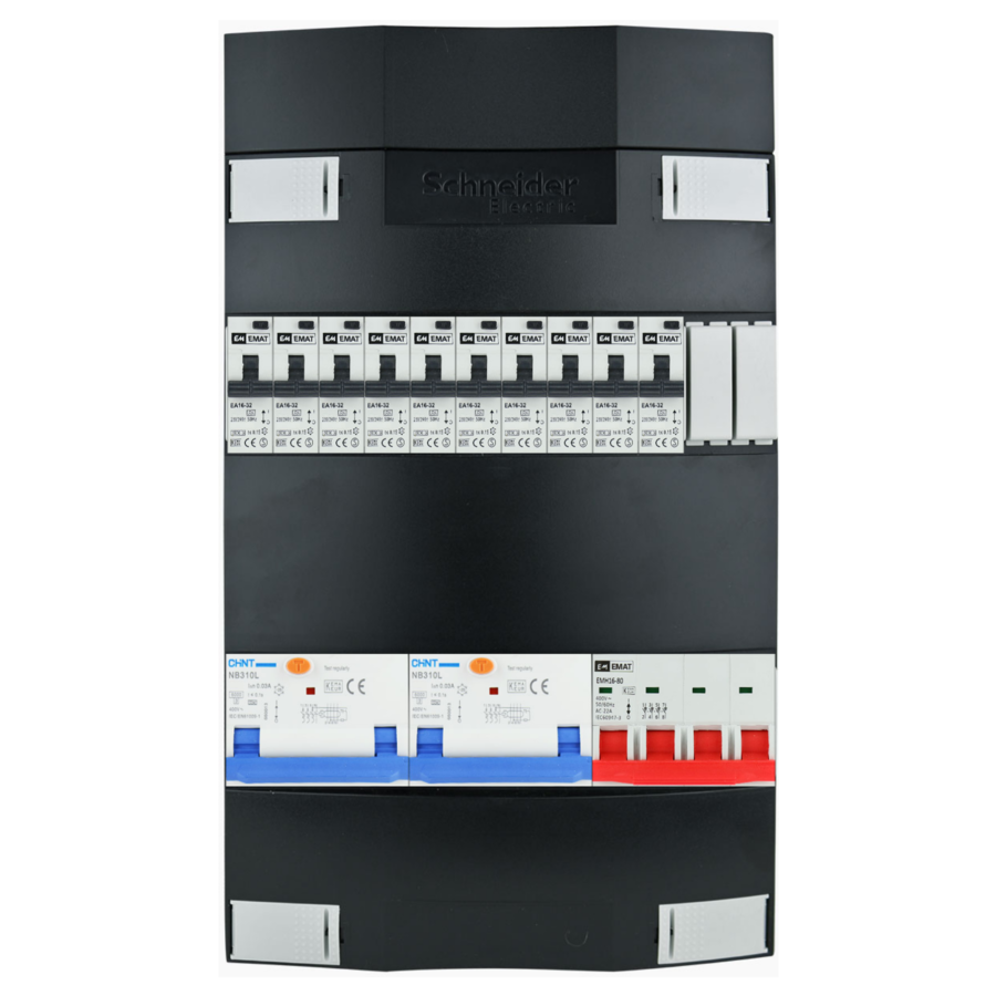 Groepenkast 3f + 10 groepen + fornuis krachtgroep + autolader