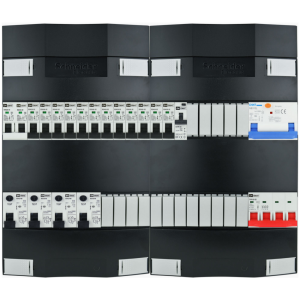 Groepenkast 3f + 12 groepen + fornuis + zonnepanelengroep + autolader (breed)