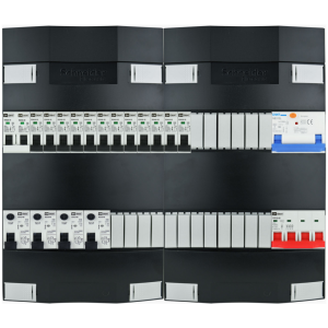 Groepenkast 3f + 12 groepen + fornuis + autolader (breed)