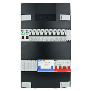 Groepenkast 3f + 8 groepen + fornuisgroep + zonnepanelengroep + autolader