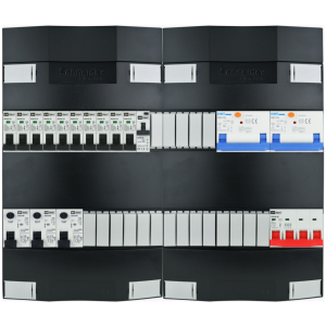 Groepenkast 3f + 10 groepen + fornuis krachtgroep + zonnepanelengroep + autolader (breed)
