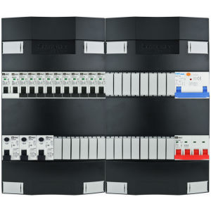 Groepenkast 3f + 10 groepen + fornuisgroep + autolader (breed)