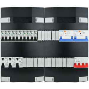 Groepenkast 3f + 10 groepen + fornuis krachtgroep + autolader (breed)