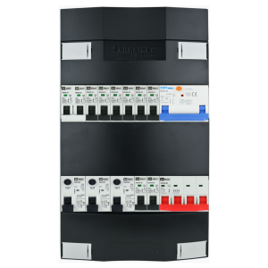 Groepenkast 3f + 8 groepen + fornuisgroep + autolader