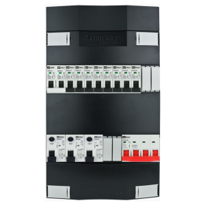 Groepenkast 3f + 8 groepen + fornuisgroep